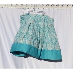 Apt. 9 Blue and White Pleated Paisley Skirt 22W